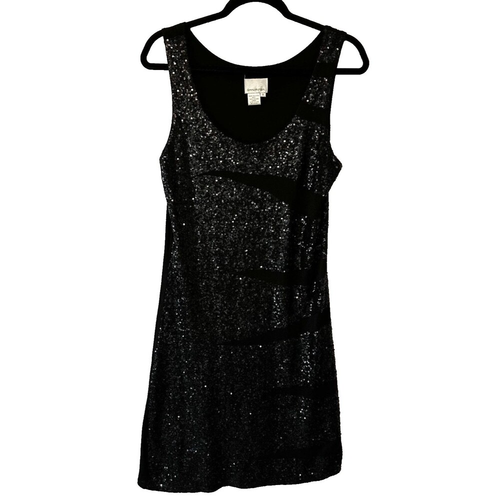 Donna Morgan dress size 8‎ stunning black sequined cocktail dress
